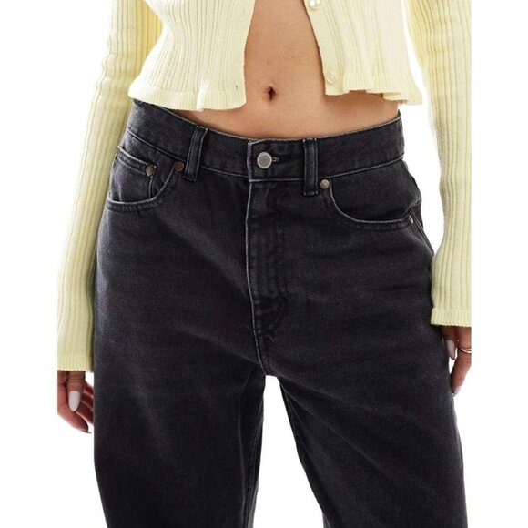 ASOS Pull&Bear Wide-Leg Turn Up Jeans in Black (Size 12/Large) - Picture 12 of 13